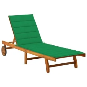 Garden lounger with solid acacia wood cushion by vidaXL, Loungers - Ref: Foro24-3061349, Price: 204,42 €, Discount: %