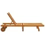 Garden lounger with solid acacia wood cushion by vidaXL, Loungers - Ref: Foro24-3061349, Price: 204,42 €, Discount: %