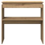 Mesa consola madera de ingeniería roble artesanal 80x30x80 cm en Mesas auxiliares | Comprar online en Foru.es