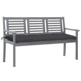 3-Sitzer-Gartenbank aus grauem Eukalyptusholz und 150 cm Kissen von vidaXL, Gartenbänke - Ref: Foro24-3061065, Preis: 222,17 ...