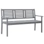 3-Sitzer-Gartenbank aus grauem Eukalyptusholz und 150 cm Kissen von vidaXL, Gartenbänke - Ref: Foro24-3061065, Preis: 222,17 ...