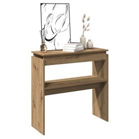Mesa consola madera de ingeniería roble artesanal 102x30x80 cm en Mesas auxiliares | Comprar online en Foru.es