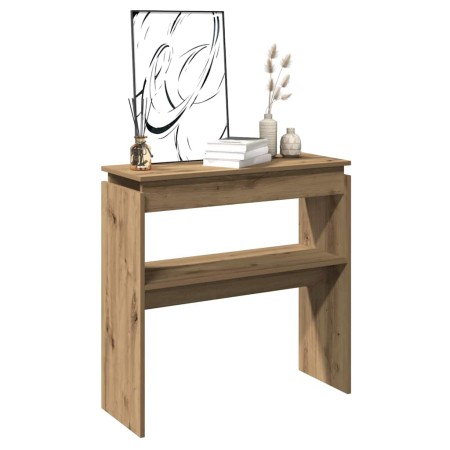 Mesa consola madera de ingeniería roble artesanal 102x30x80 cm en Mesas auxiliares | Comprar online en Foru.es