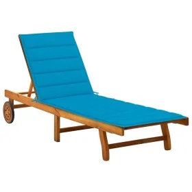 Garden lounger with solid acacia wood cushion by vidaXL, Loungers - Ref: Foro24-3061348, Price: 210,89 €, Discount: %