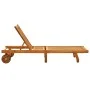 Garden lounger with solid acacia wood cushion by vidaXL, Loungers - Ref: Foro24-3061348, Price: 210,89 €, Discount: %