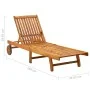 Garden lounger with solid acacia wood cushion by vidaXL, Loungers - Ref: Foro24-3061348, Price: 210,89 €, Discount: %