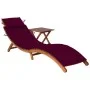 Garden lounger with table and cushion in solid acacia wood by vidaXL, Loungers - Ref: Foro24-3061596, Price: 183,79 €, Discou...