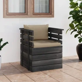 Sillón de jardín con cojines madera de pino de vidaXL, Sofás modulares de exterior - Ref: Foro24-3061722, Precio: 95,03 €, De...