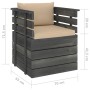 Sillón de jardín con cojines madera de pino de vidaXL, Sofás modulares de exterior - Ref: Foro24-3061722, Precio: 96,17 €, De...