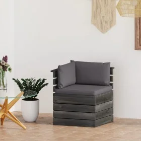 Corner sofa made of garden pallets with pine wood cushions by vidaXL, Modular outdoor sofas - Ref: Foro24-3061647, Price: 115...