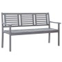 Banco de jardín 3 plazas madera eucalipto gris y cojín 150 cm de vidaXL, Bancos de jardín - Ref: Foro24-3061070, Precio: 227,...
