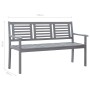 Banco de jardín 3 plazas madera eucalipto gris y cojín 150 cm de vidaXL, Bancos de jardín - Ref: Foro24-3061070, Precio: 227,...