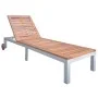Lounger with cushion solid acacia wood and galvanized steel by vidaXL, Loungers - Ref: Foro24-3061552, Price: 270,42 €, Disco...