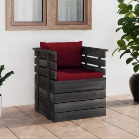 Sillón de jardín con cojines madera de pino de vidaXL, Sofás modulares de exterior - Ref: Foro24-3061728, Precio: 103,25 €, D...