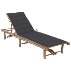 Gartenliege mit Bambuskissen von vidaXL, Liegen - Ref: Foro24-3061632, Preis: 211,10 €, Rabatt: %