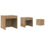 Mesas apilables 3 pzas madera contrachapada color roble artisan en Mesas auxiliares | Comprar online en Foru.es