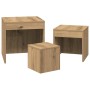 Mesas apilables 3 pzas madera contrachapada color roble artisan en Mesas auxiliares | Comprar online en Foru.es
