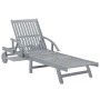 Tumbona de jardín con cojín madera maciza de acacia de vidaXL, Tumbonas - Ref: Foro24-3061340, Precio: 206,37 €, Descuento: %