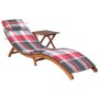 Tumbona de jardín con mesa y cojín madera maciza de acacia de vidaXL, Tumbonas - Ref: Foro24-3061600, Precio: 201,95 €, Descu...