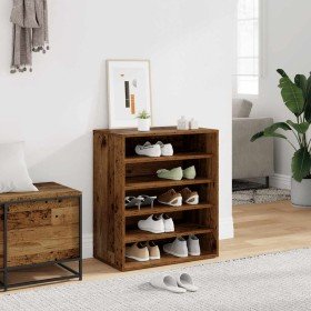 Mueble zapatero madera ingeniería madera envejecida 60x35x70 cm en Zapateros y organizadores de calzado | Comprar online en Foru