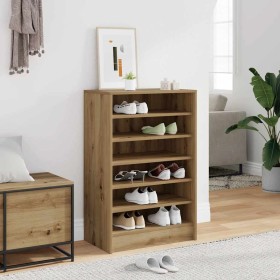 Mueble zapatero madera ingeniería roble artisan 60x35x92 cm en Zapateros y organizadores de calzado | Comprar online en Foru.es