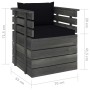 Sillón de jardín con cojines madera de pino de vidaXL, Sofás modulares de exterior - Ref: Foro24-3061726, Precio: 112,71 €, D...