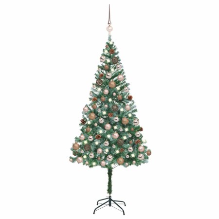 Árbol de Navidad artificial con LEDs, bolas y piñas 180 cm en Decoración Festiva y Estacional | Comprar online en Foru.es