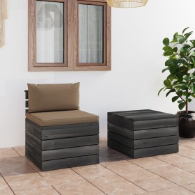 Muebles de jardín de palets 2 piezas cojines madera de pino de vidaXL, Conjuntos de jardín - Ref: Foro24-3061667, Precio: 153...