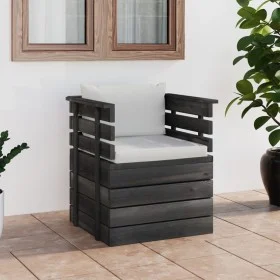 Sillón de jardín con cojines madera de pino de vidaXL, Sofás modulares de exterior - Ref: Foro24-3061721, Precio: 104,74 €, D...