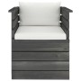 Sillón de jardín con cojines madera de pino de vidaXL, Sofás modulares de exterior - Ref: Foro24-3061721, Precio: 105,88 €, D...