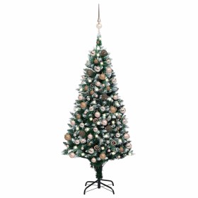 Árbol de Navidad helado con luces, bolas y piñas 180 cm en Decoración Festiva y Estacional | Comprar online en Foru.es