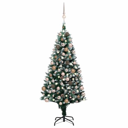 Árbol de Navidad helado con luces, bolas y piñas 180 cm en Decoración Festiva y Estacional | Comprar online en Foru.es