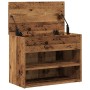 Banco zapatero madera ingeniería madera envejecida 60x30x45 cm en Zapateros y organizadores de calzado | Comprar online en Foru.