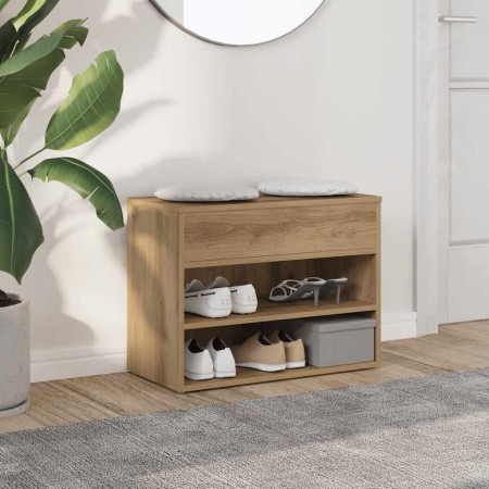 Banco zapatero madera de ingeniería roble artisan 60x30x45 cm en Zapateros y organizadores de calzado | Comprar online en Foru.e
