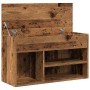 Banco zapatero madera de ingeniería negro 80x30x45 cm en Zapateros y organizadores de calzado | Comprar online en Foru.es