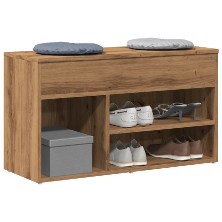 Banco zapatero madera de ingeniería roble artisan 80x30x45 cm en Zapateros y organizadores de calzado | Comprar online en Foru.e