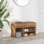 Banco zapatero madera de ingeniería roble artisan 80x30x45 cm en Zapateros y organizadores de calzado | Comprar online en Foru.e