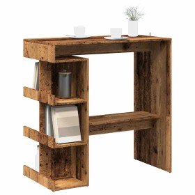 Mesa de bar con estante madera envejecida 100x48x101,5 cm en Mesas de comedor | Comprar online en Foru.es
