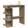 Mesa bar con estante almacenaje roble artisan 100x48x101,5 cm en Mesas de comedor | Comprar online en Foru.es