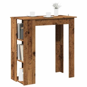 Mesa bar y estante madera ingeniería envejecida 102x50x103,5cm en Mesas de comedor | Comprar online en Foru.es