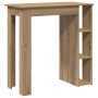 Mesa alta con estante madera roble artisan 102x50x103,5 cm en Mesas de comedor | Comprar online en Foru.es