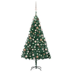 Árbol de Navidad preiluminado con luces y bolas verde 120 cm en Decoración Festiva y Estacional | Comprar online en Foru.es