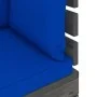 Sofá de esquina de palés para jardín con cojines madera de pino de vidaXL, Sofás modulares de exterior - Ref: Foro24-3061657,...