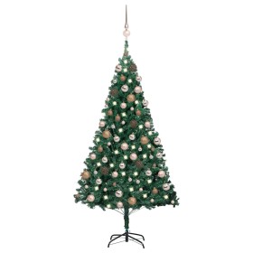 Árbol de Navidad preiluminado con luces y bolas verde 180 cm en Decoración Festiva y Estacional | Comprar online en Foru.es