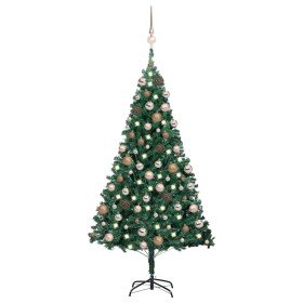 Árbol de Navidad preiluminado con luces y bolas verde 180 cm en Decoración Festiva y Estacional | Comprar online en Foru.es