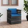 Sillón de jardín con cojines madera de pino de vidaXL, Sofás modulares de exterior - Ref: Foro24-3061723, Precio: 105,85 €, D...