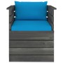 Sillón de jardín con cojines madera de pino de vidaXL, Sofás modulares de exterior - Ref: Foro24-3061723, Precio: 105,85 €, D...