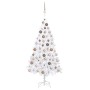 Árbol de Navidad preiluminado con luces y bolas blanco 120 cm en Decoración Festiva y Estacional | Comprar online en Foru.es