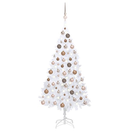 Árbol de Navidad preiluminado con luces y bolas blanco 120 cm en Decoración Festiva y Estacional | Comprar online en Foru.es