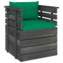 Sillón de jardín con cojines madera de pino de vidaXL, Sofás modulares de exterior - Ref: Foro24-3061724, Precio: 93,39 €, De...